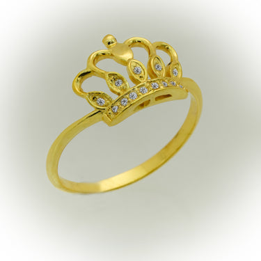Anillo de Oro 10k Estilo Corona de Princesa